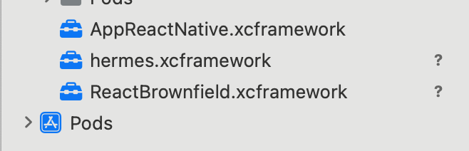 Linked frameworks in Xcode sidebar